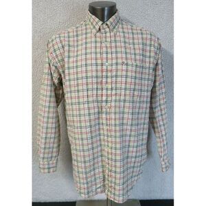 Mens Ralph‎ Lauren Long Sleeve Button Front Shirt Seersucker Plaid Size L Cotton
